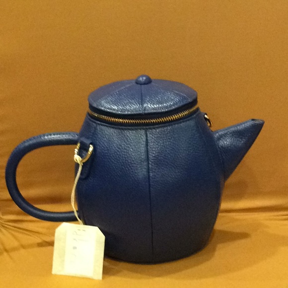 Teapot Purse, Blue Leather - Picture 4 of 4